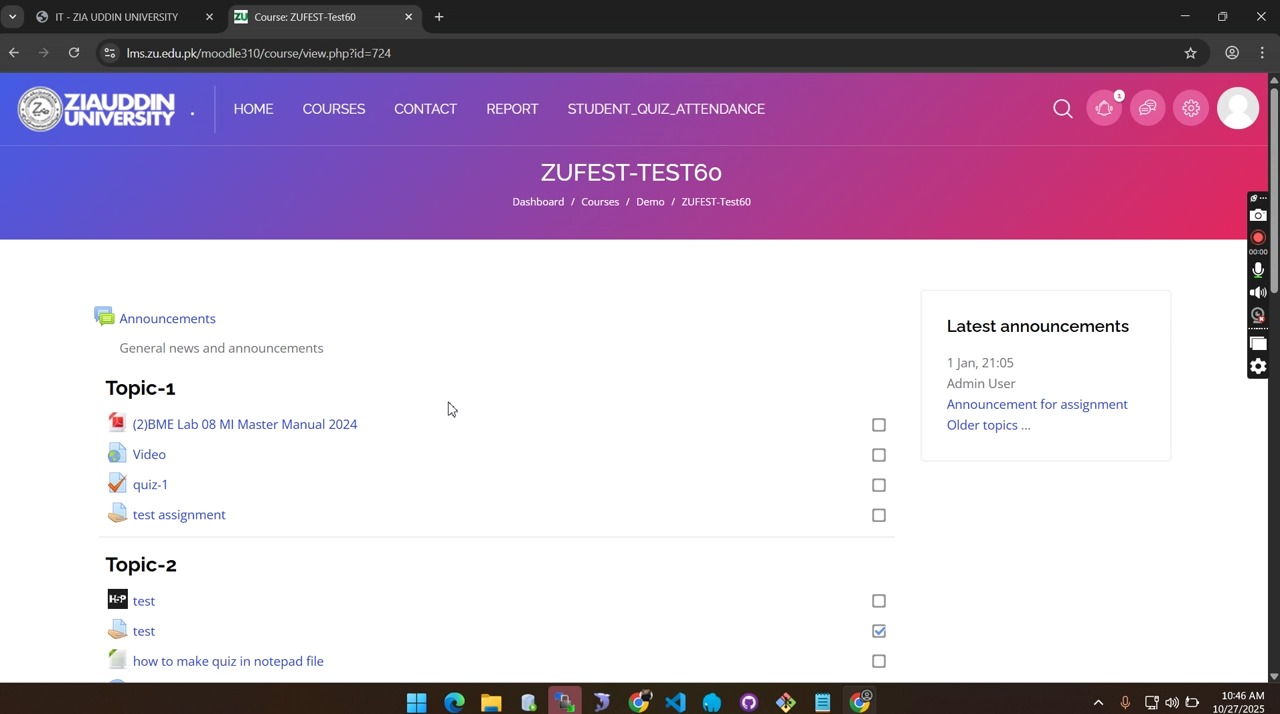LMS Quiz Attempt frame 12